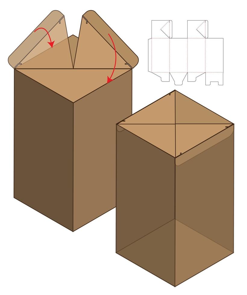 Box packaging die cut template design. 3d mock-up vector