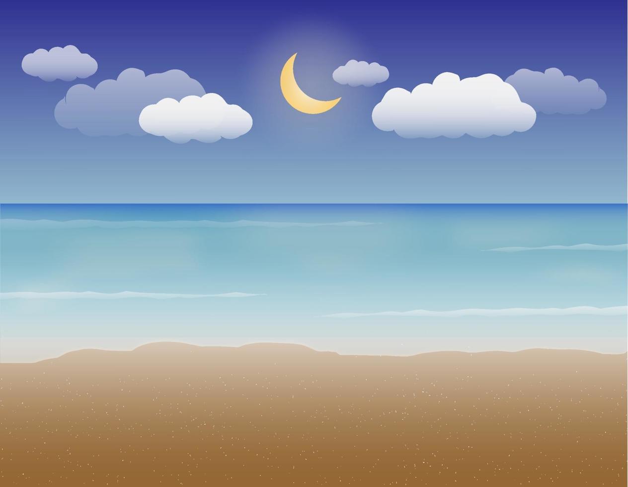 sea sand and night sky vector