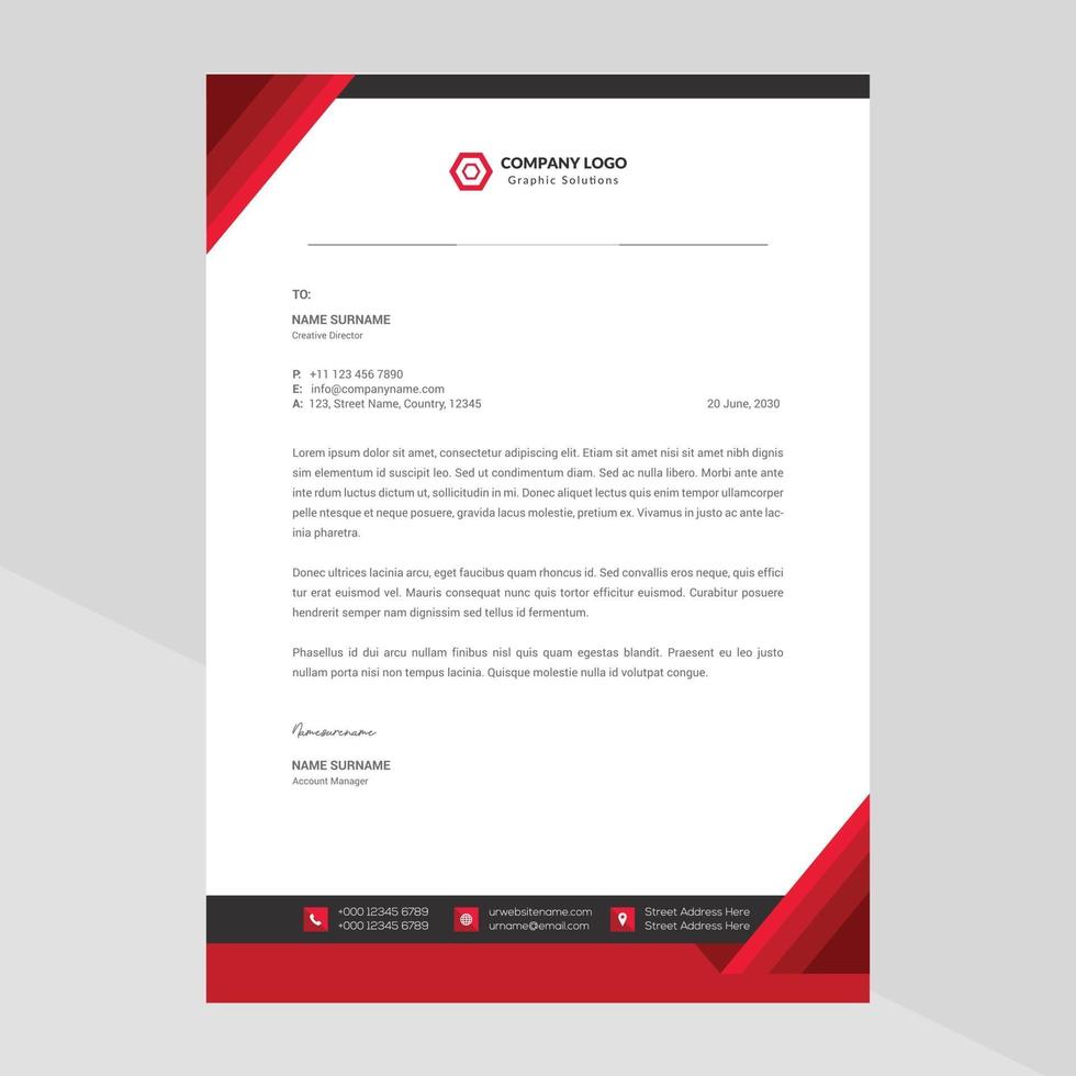 Elegant letterhead template design in minimalist style vector