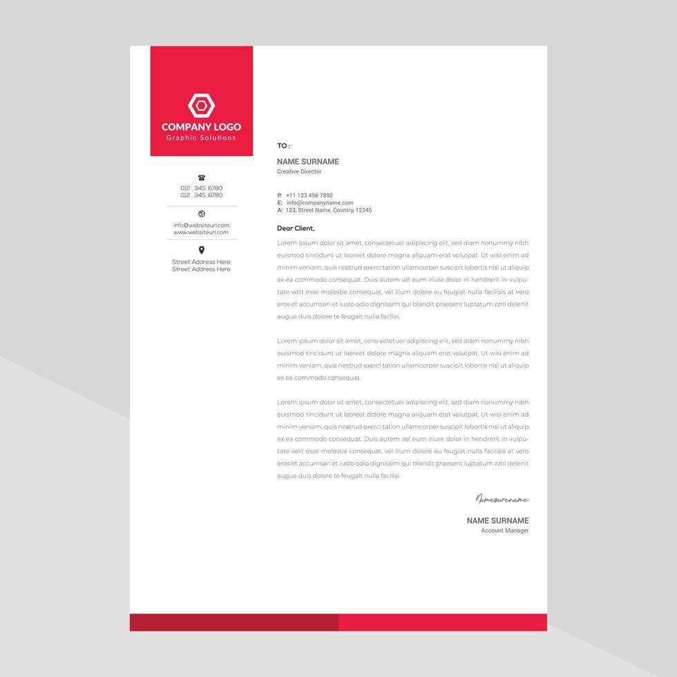 Elegant letterhead template design in minimalist style vector