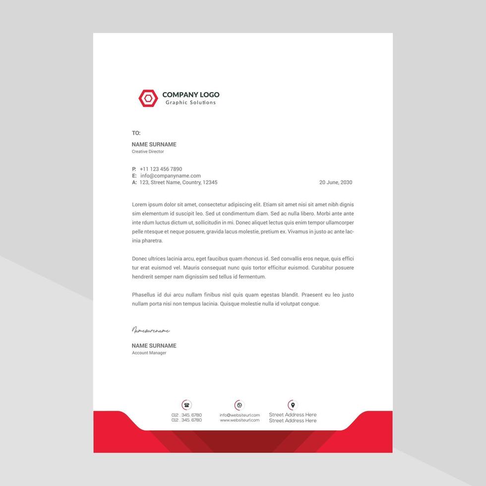 Elegant letterhead template design in minimalist style vector