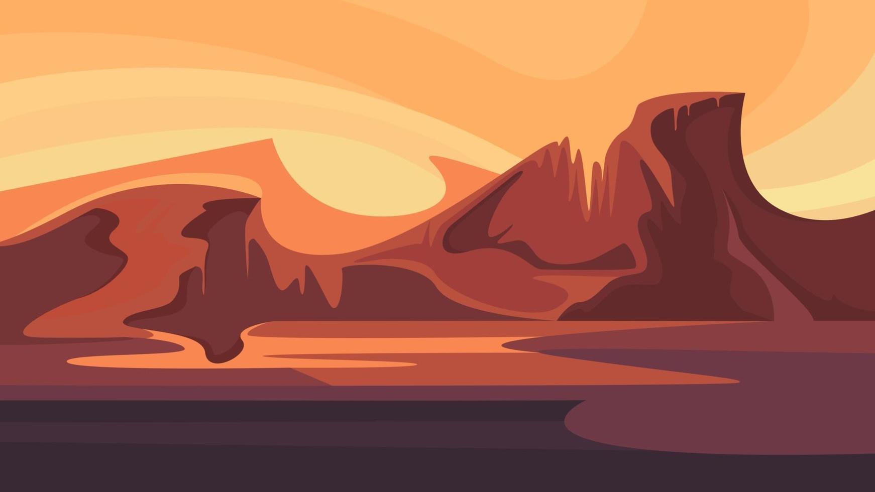 paisaje marciano rojo. vector