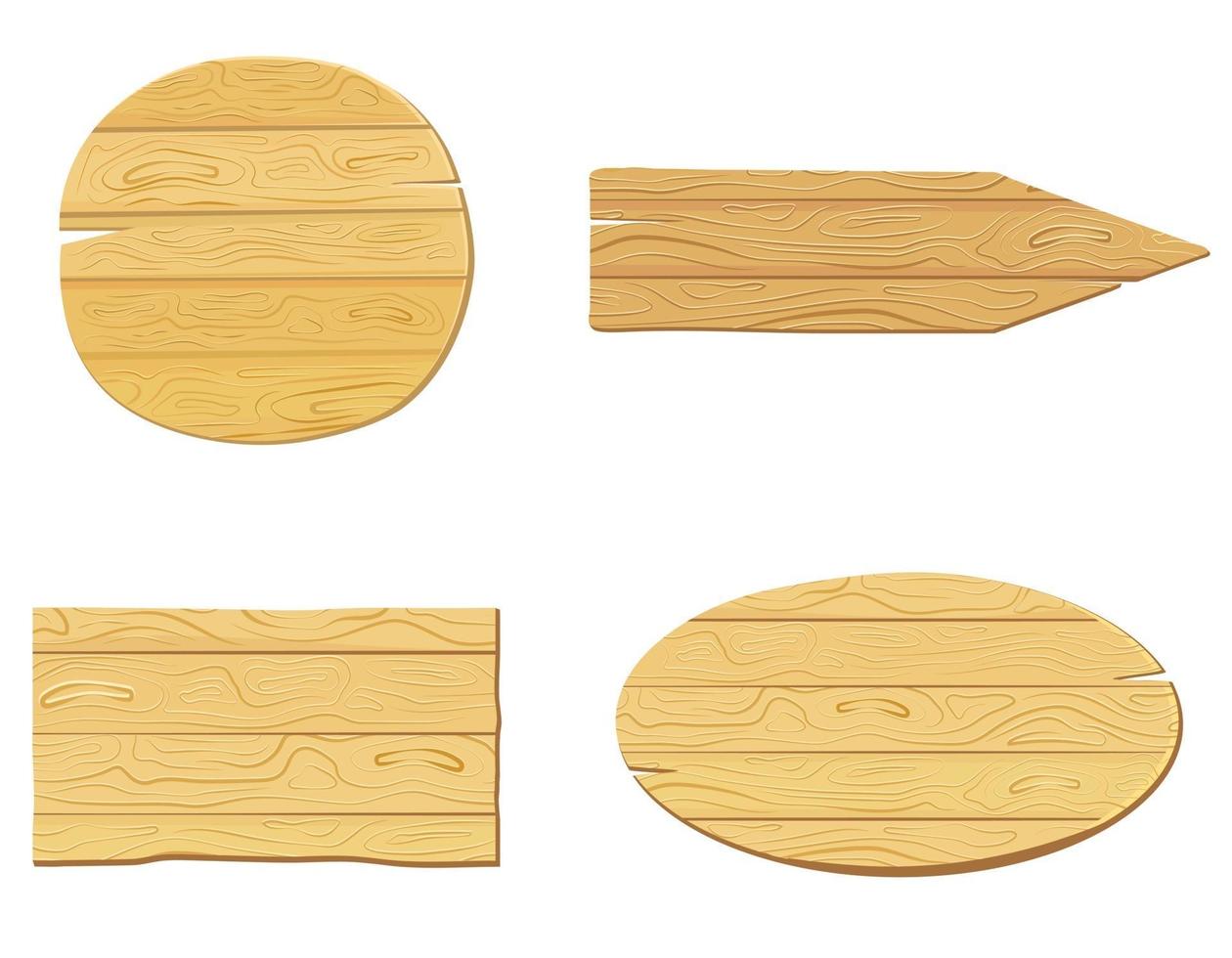 Set of empty wooden planks. vector