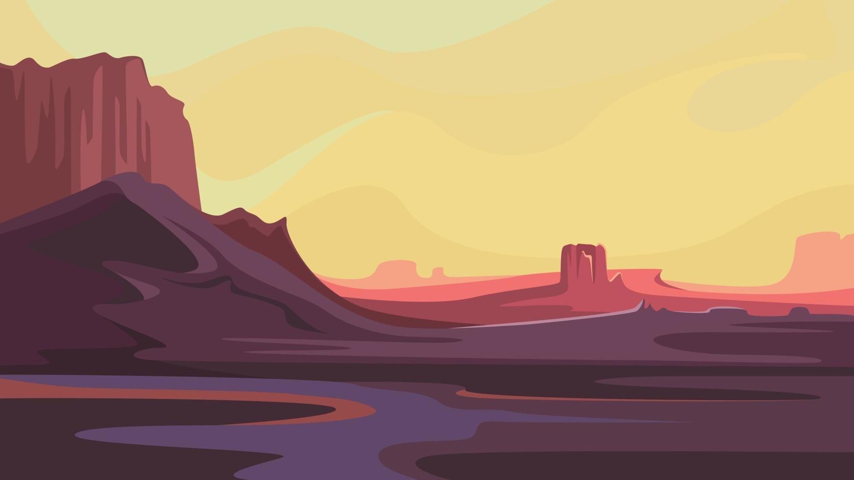 Martian landscape in cartoon style. vector