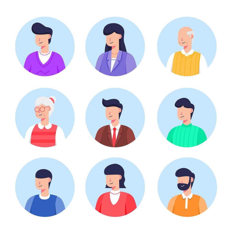 avatar de personas en diferentes edades colección vector