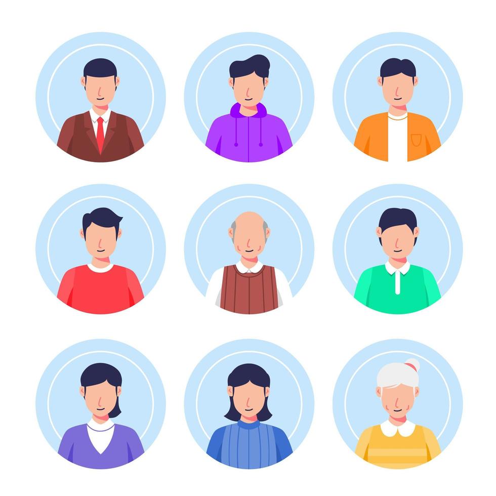 People Avatar Collection Set vector