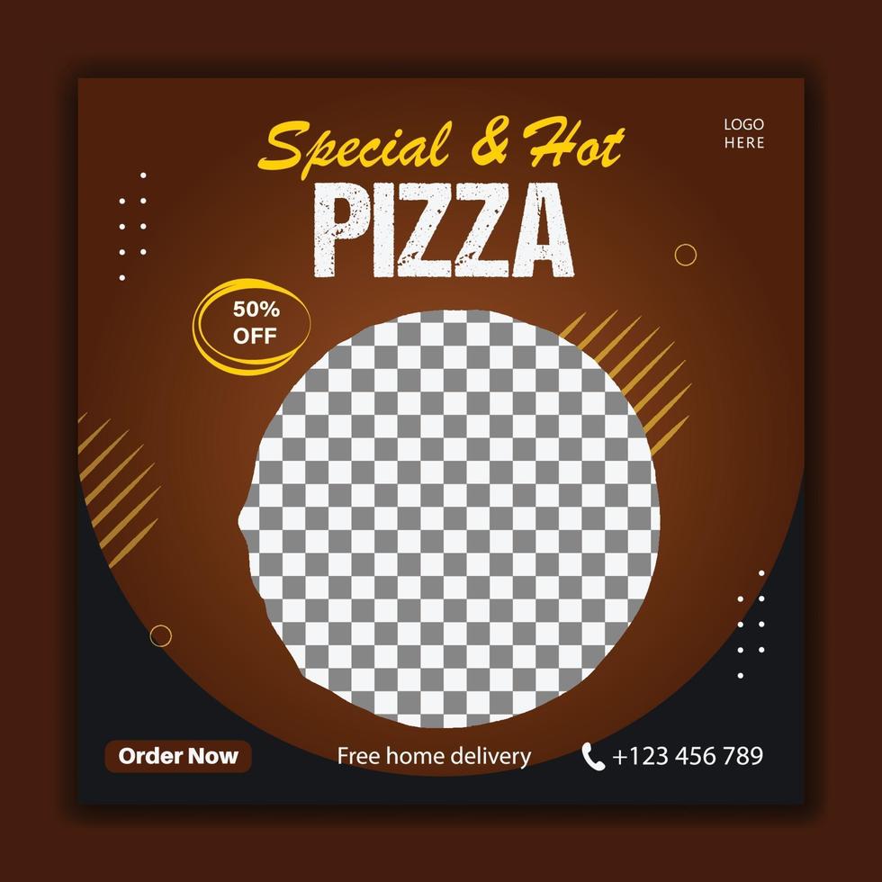 plantilla especial de publicación de redes sociales de pizza vector