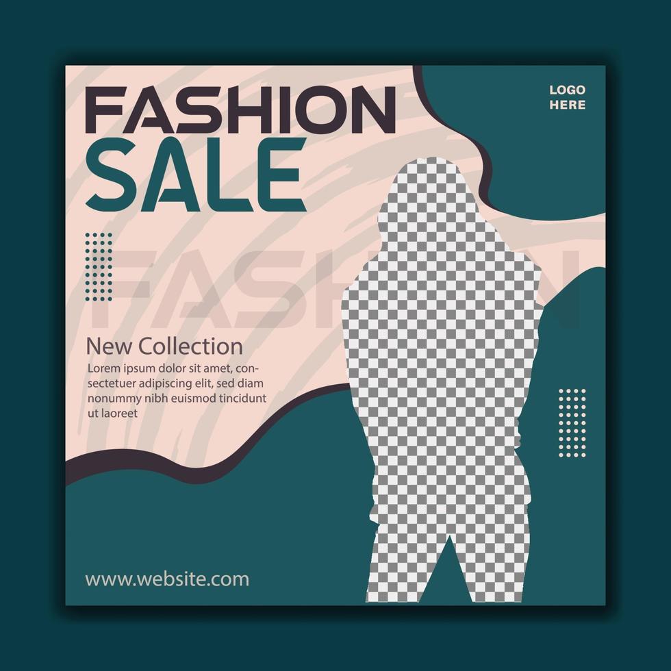 Fashion sale social media post template vector