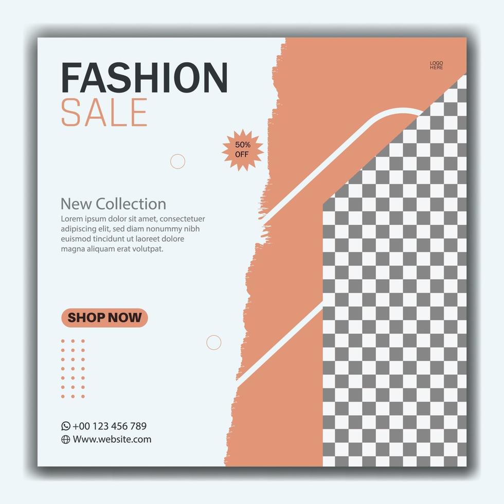 Fashion sale social media banner vector