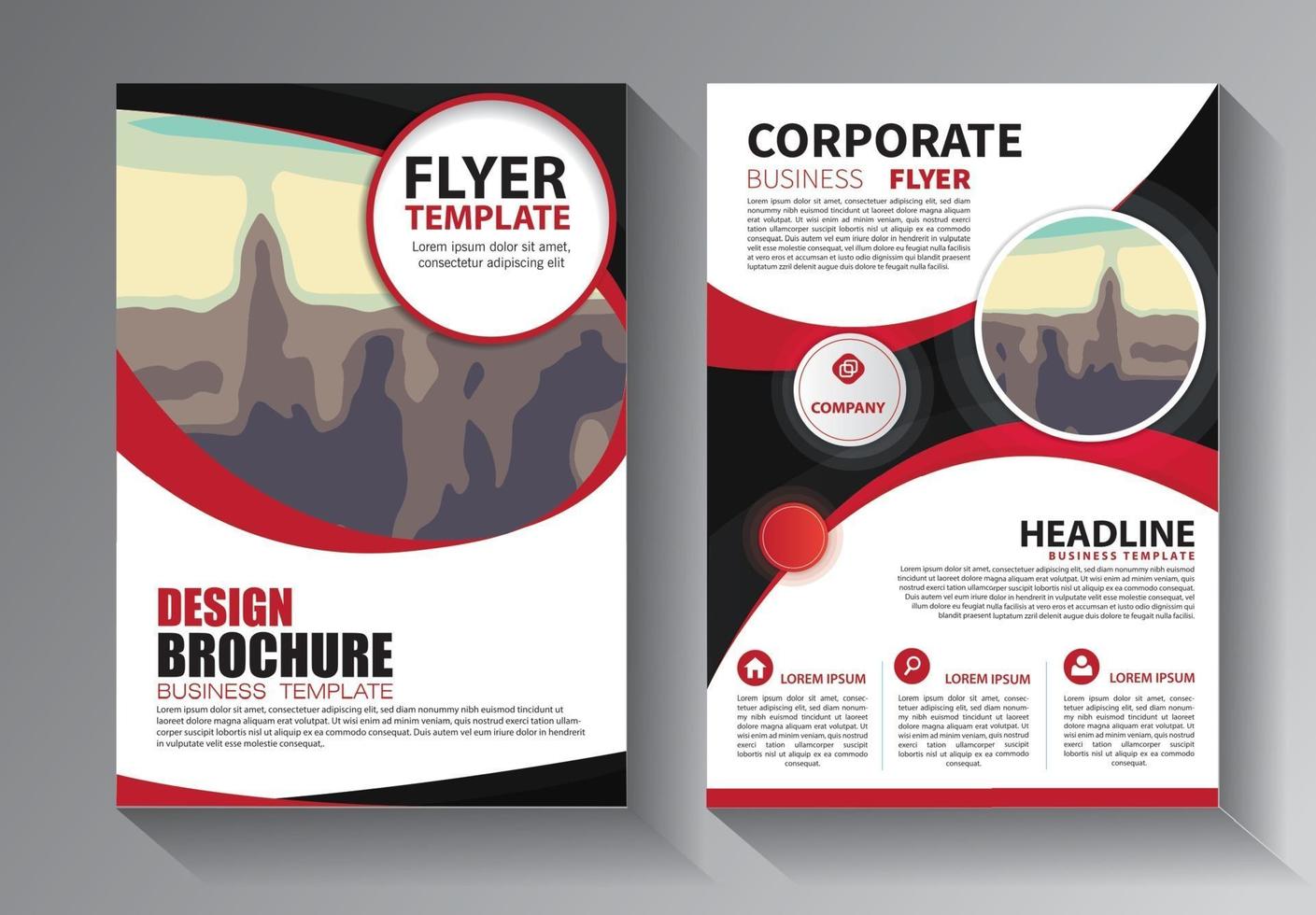 plantilla de vector abstracto de negocios. diseño de folletos, diseño moderno de portada, informe anual, póster, folleto en a4 con triángulos de colores, formas geométricas para tecnología, ciencia, mercado con fondo claro