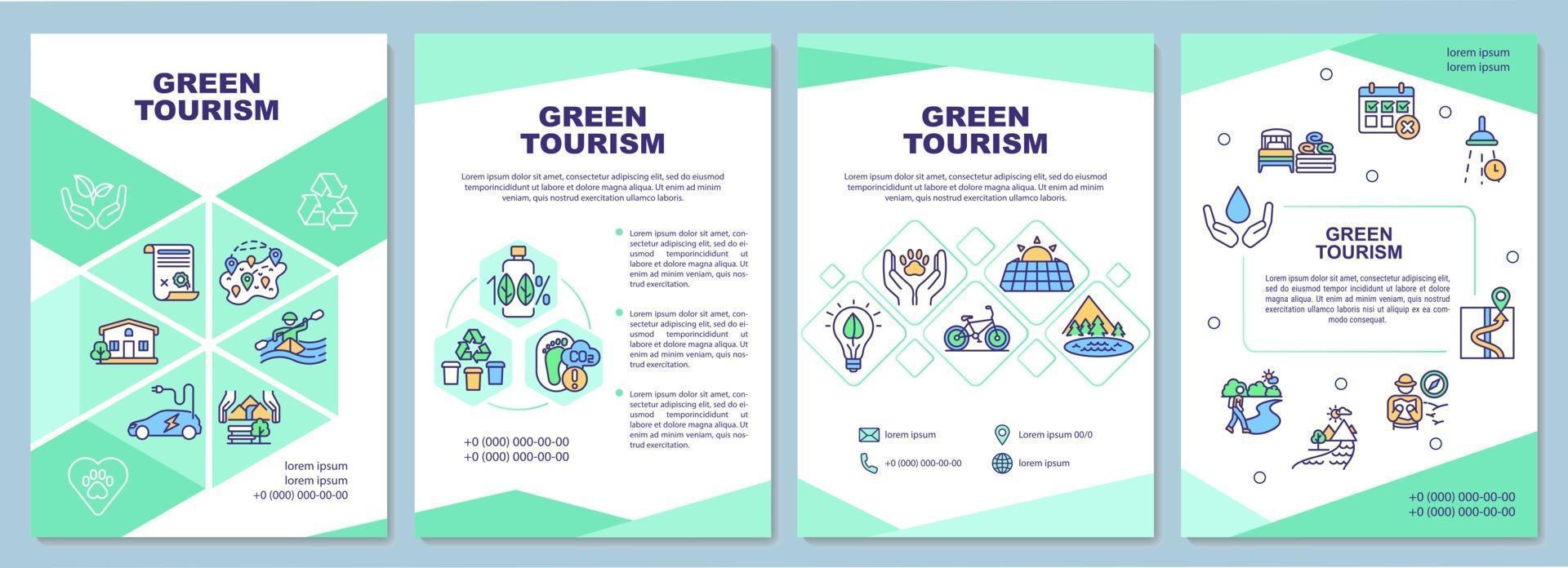 Green tourism brochure template vector