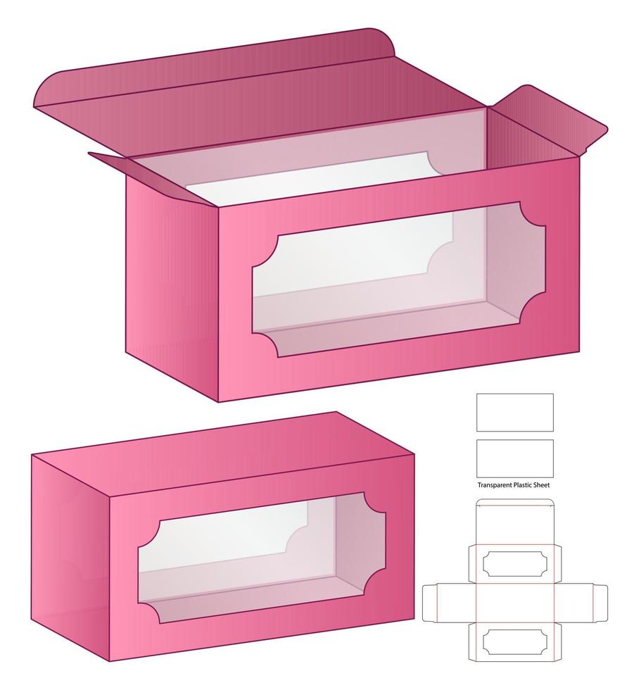 Box packaging die cut template design. 3d mock-up vector