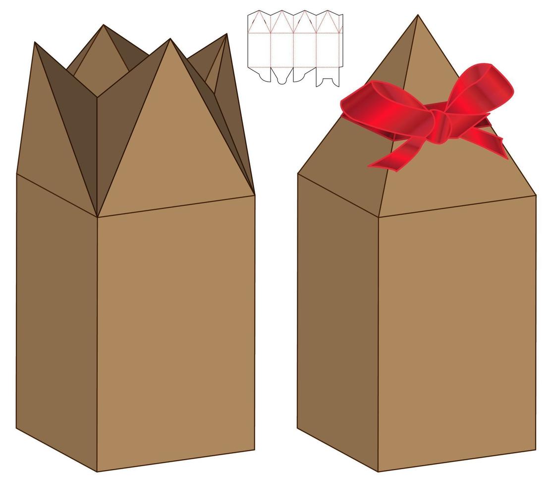 Box packaging die cut template design. 3d mock-up vector