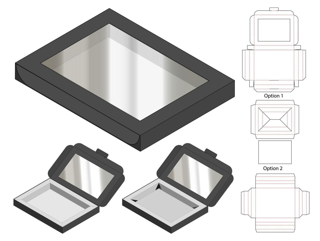 Box packaging die cut template design. 3d mock-up vector