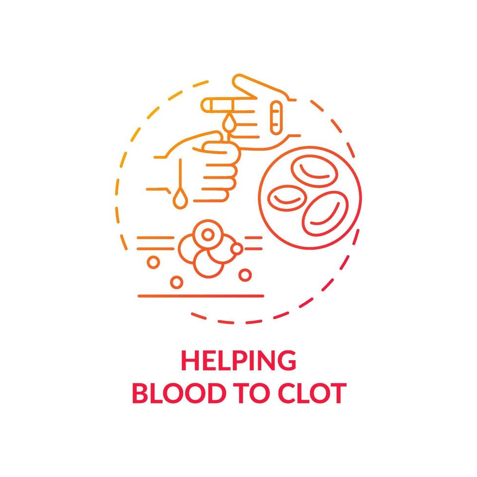 Helping blood to clot concept icon vector