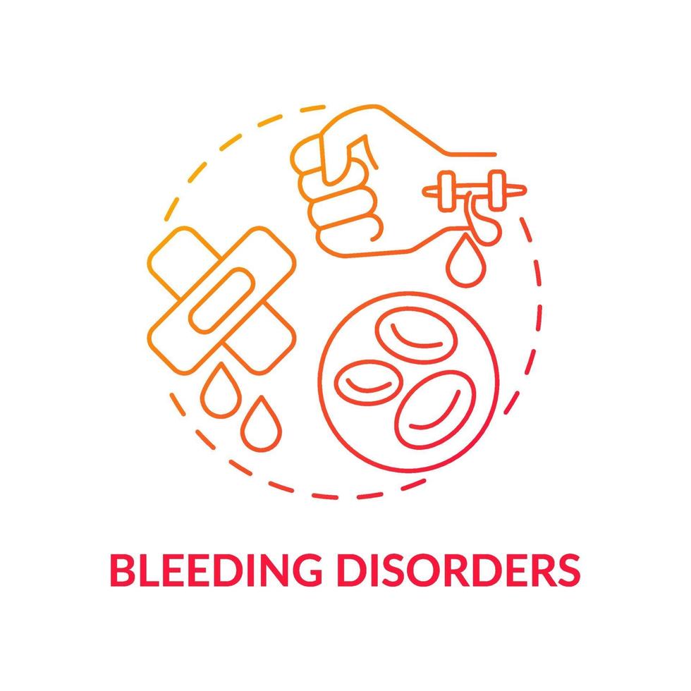 Bleeding disorders concept icon vector