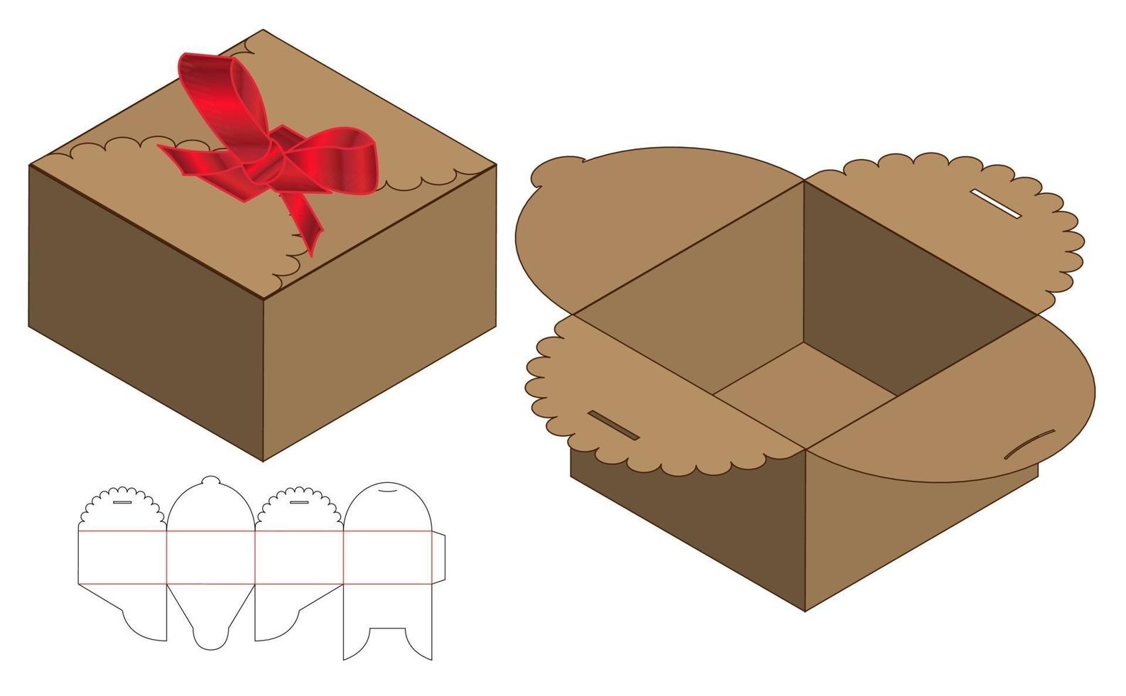 Box packaging die cut template design. 3d mock-up vector