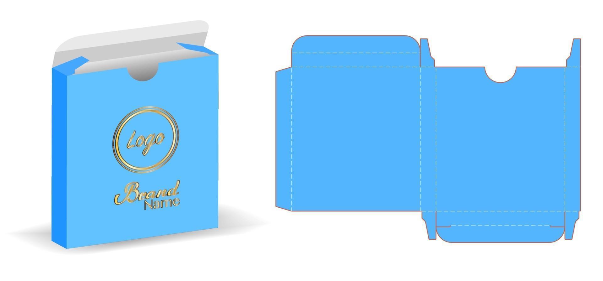 Box packaging die cut template design. 3d mock-up vector