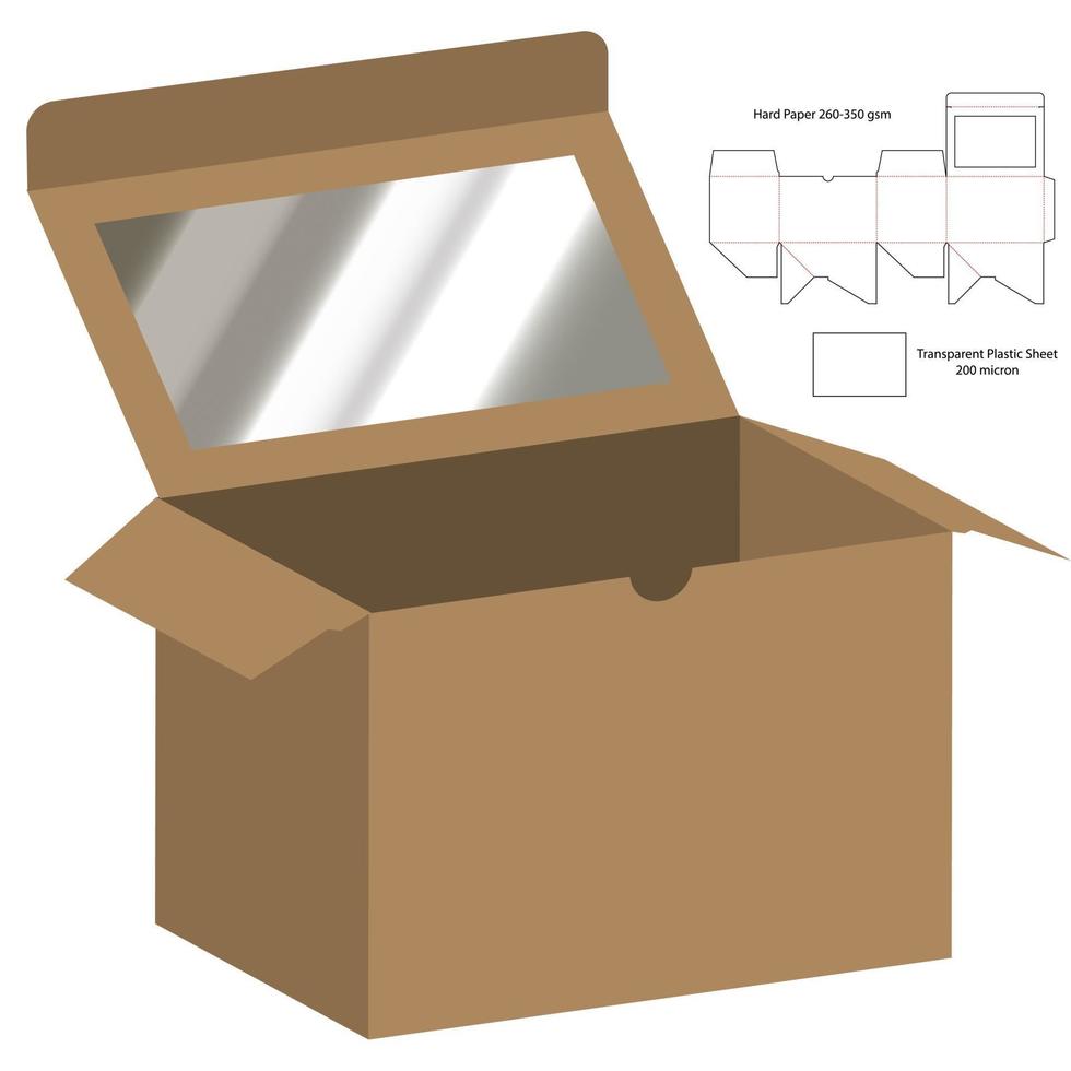 Box packaging die cut template design. 3d mock-up vector
