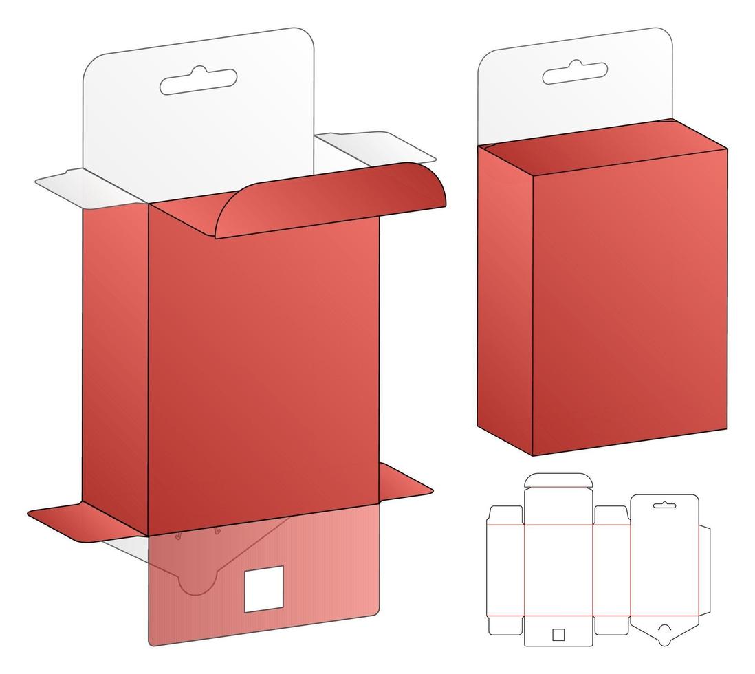 Box packaging die cut template design. 3d mock-up vector