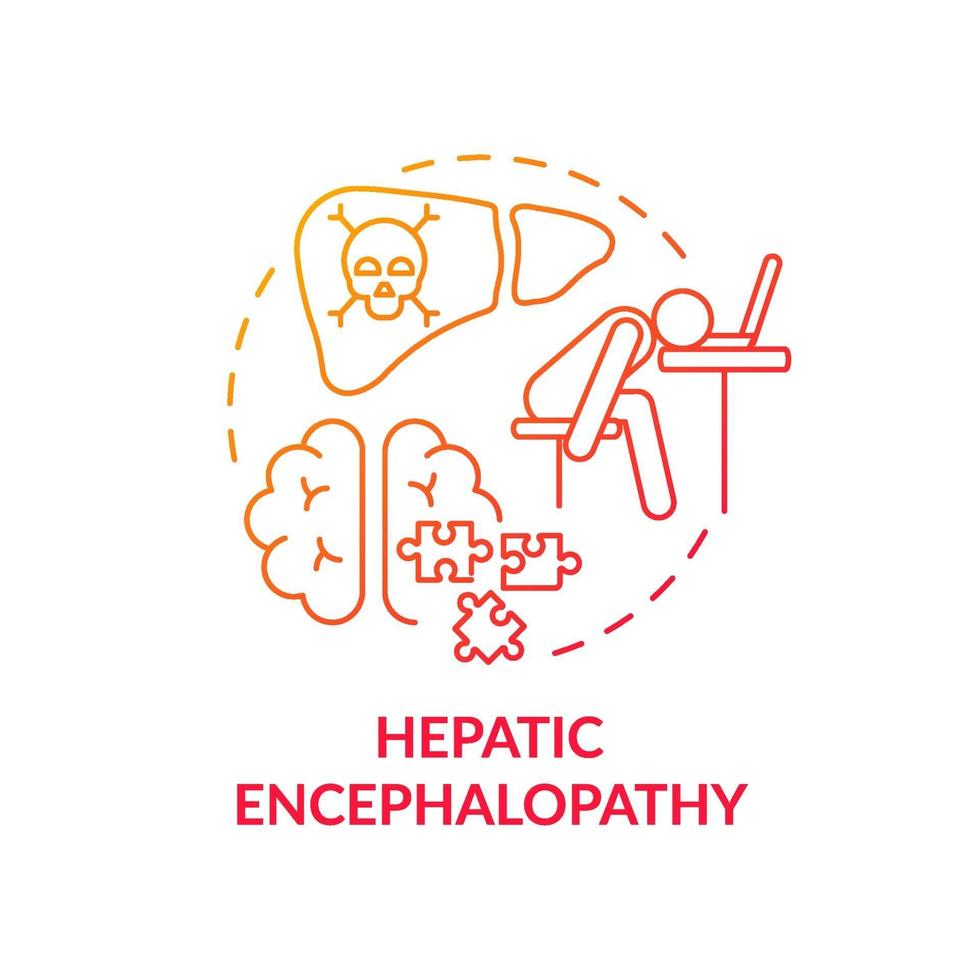 Hepatic encephalopathy concept icon vector