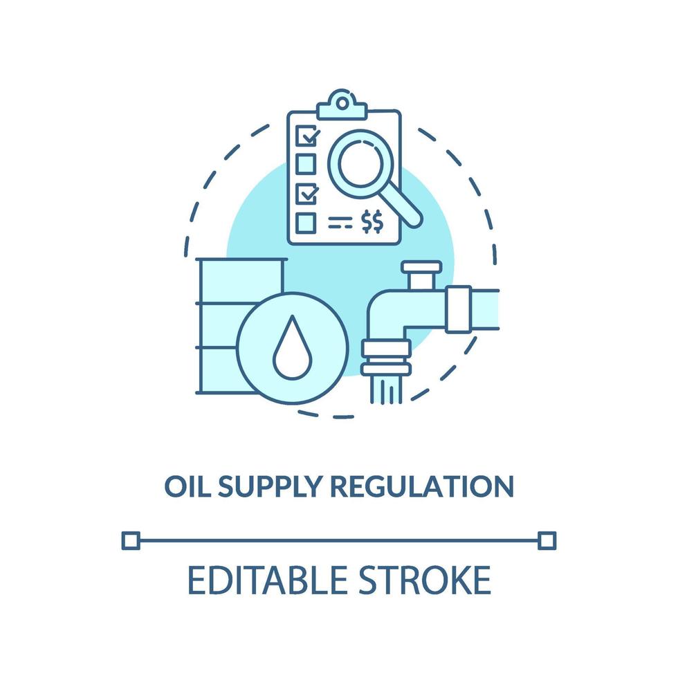 icono de concepto de regulación de suministro de aceite vector