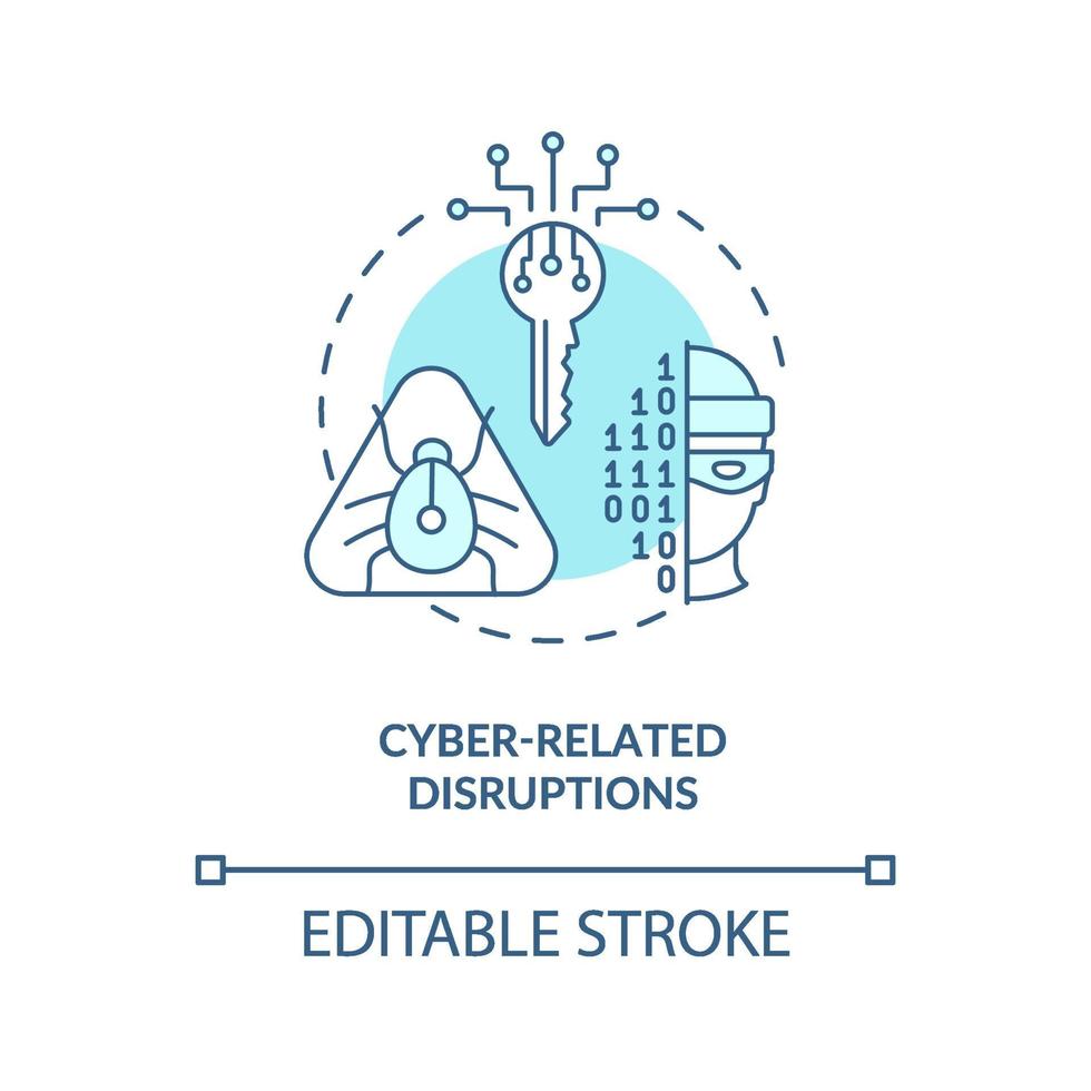 Cyber-related disruptions concept icon vector