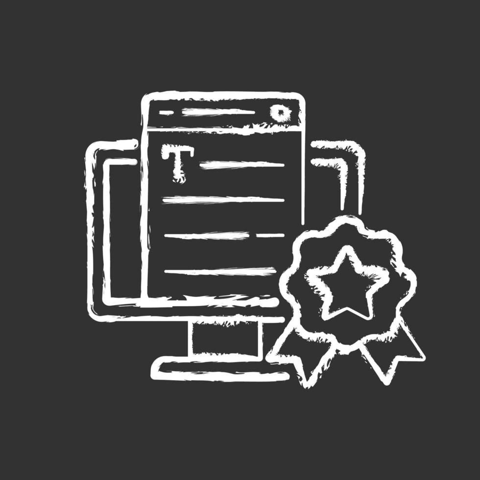 Professionalism chalk white icon on black background vector