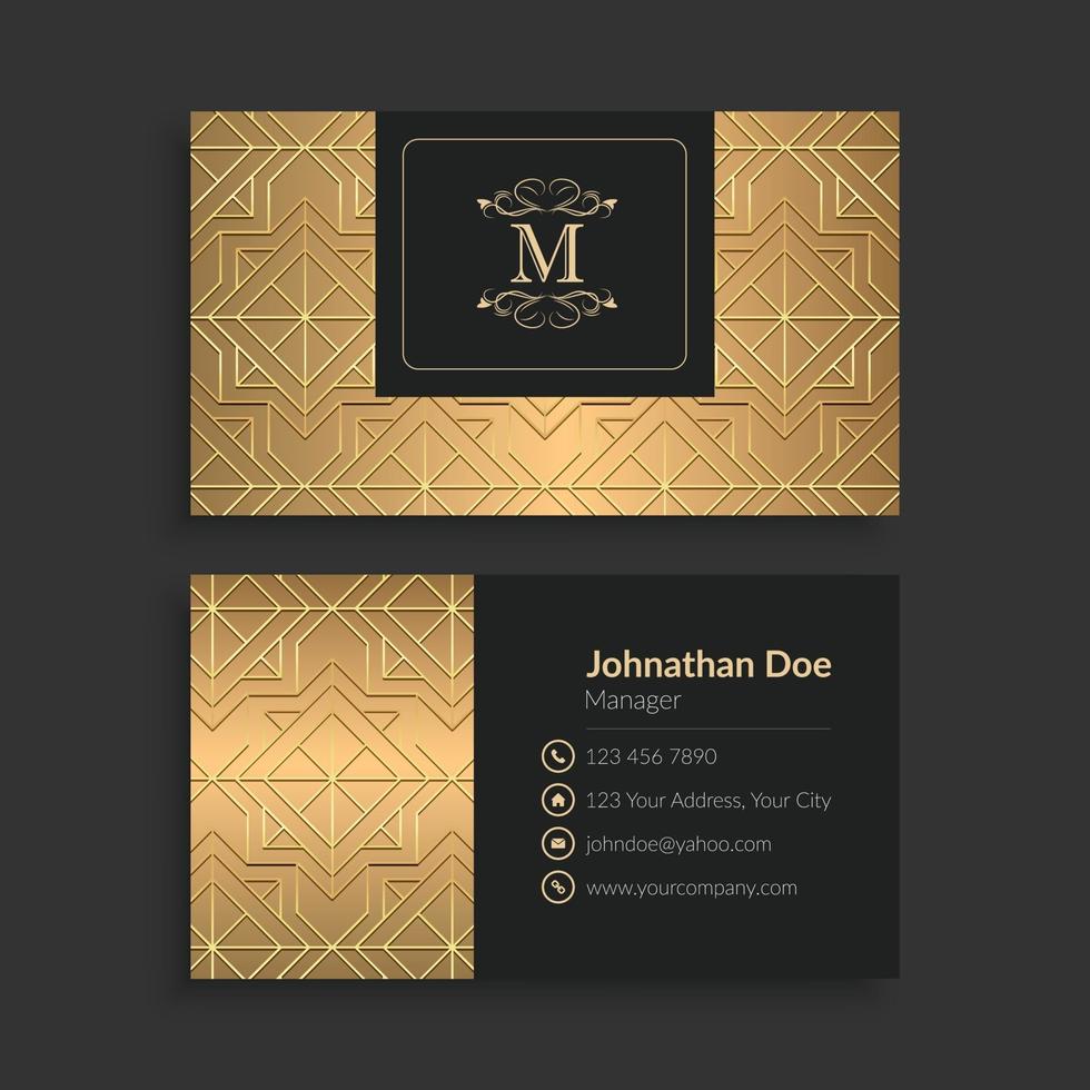 Elegant Golden Business Card Template vector