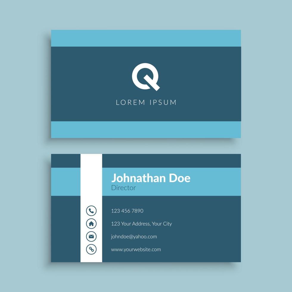 Minimalist Corporate Business Card Template vector