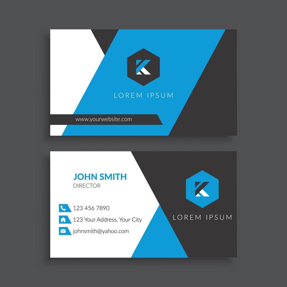 Futuristic Blue and Black Business Card Template vector