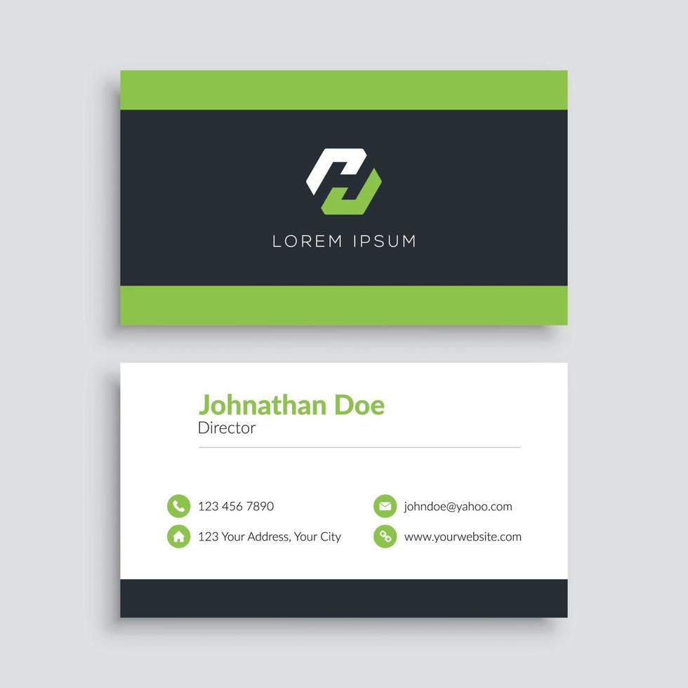 Green  Minimalist Business Card Template vector