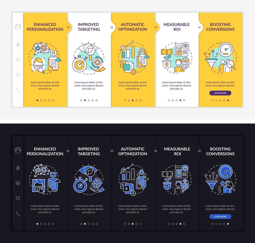 User behaviour analytics onboarding vector template
