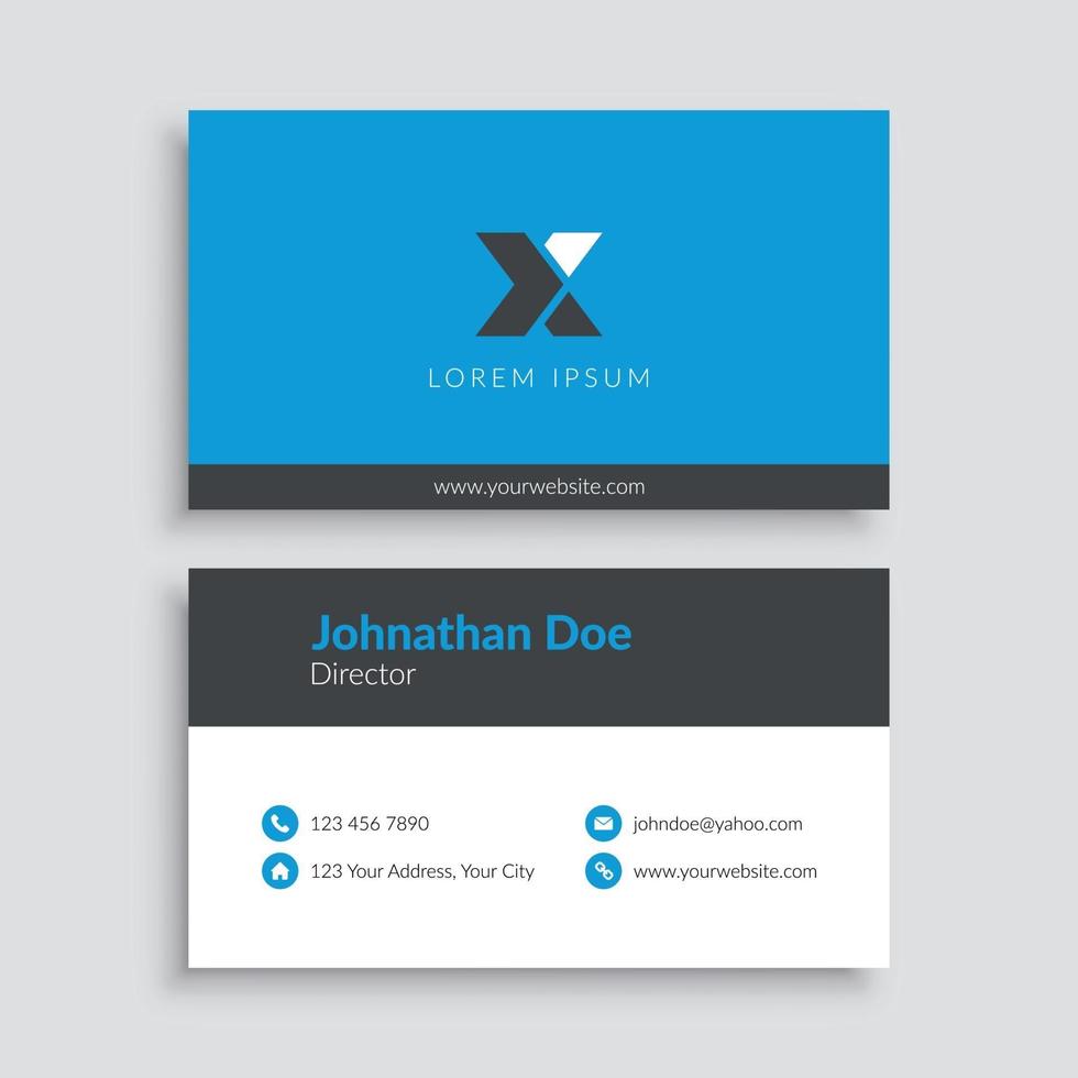 Blue Corporate Business Card Template vector