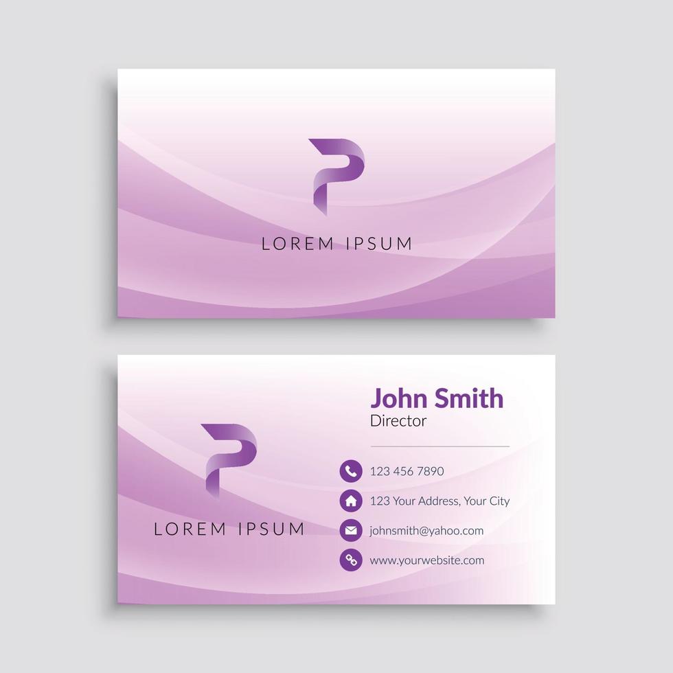 Purple Wave Business Card Template vector