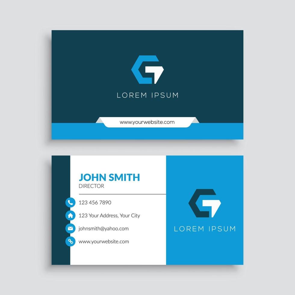 Blue Modern Business Card Template vector