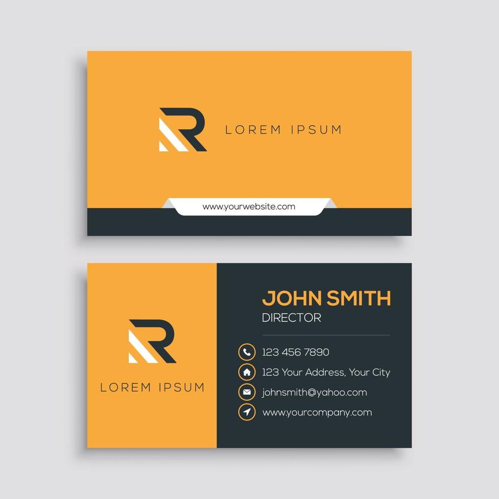 Yellow Modern Business Card Template vector