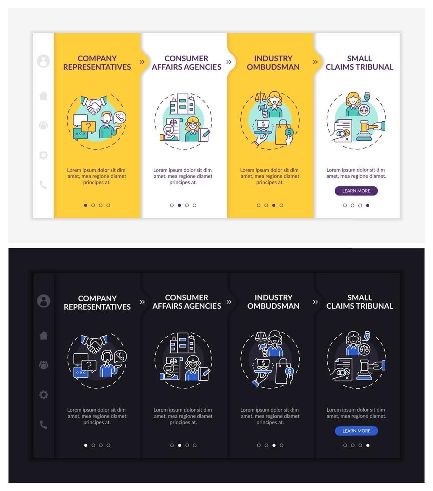Customer protection onboarding vector template