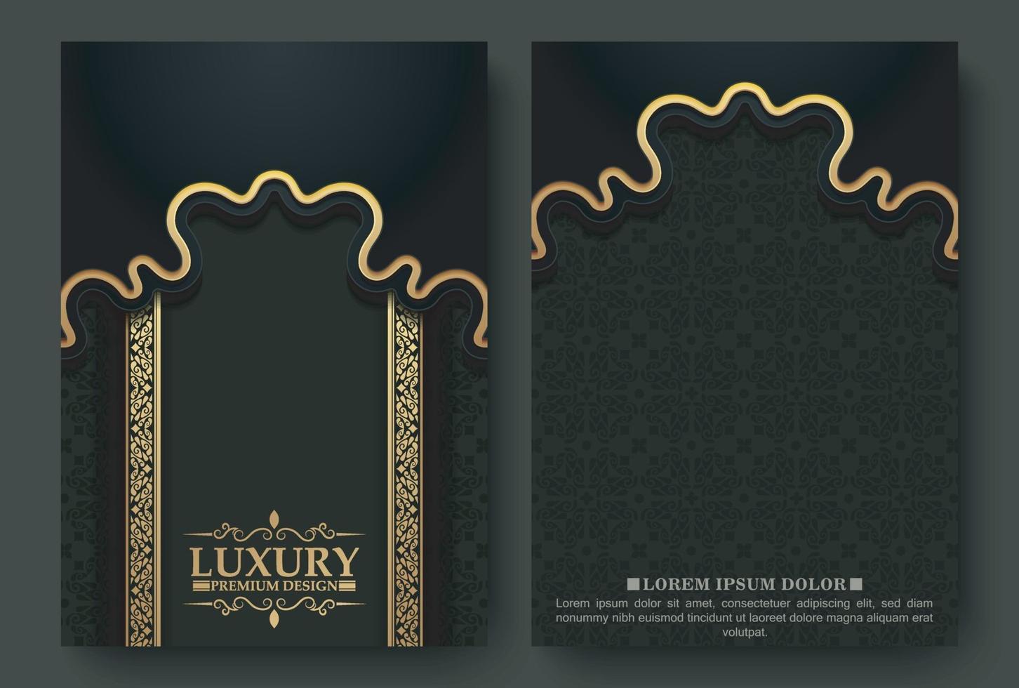 Luxury dark background mandala card vector