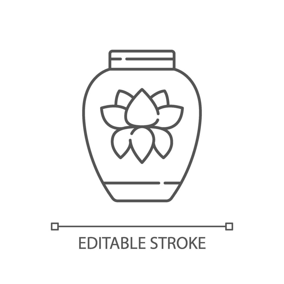 Chinese porcelain linear icon vector