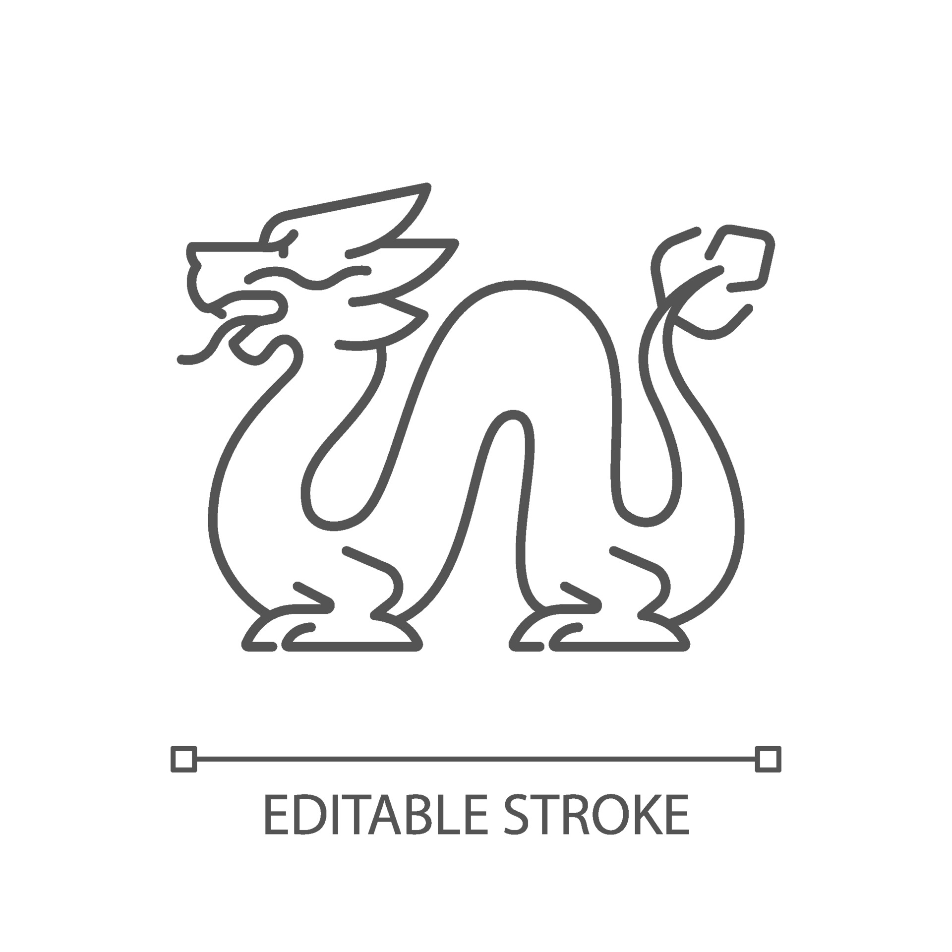 Long dragon linear icon 2310287 Vector Art at Vecteezy