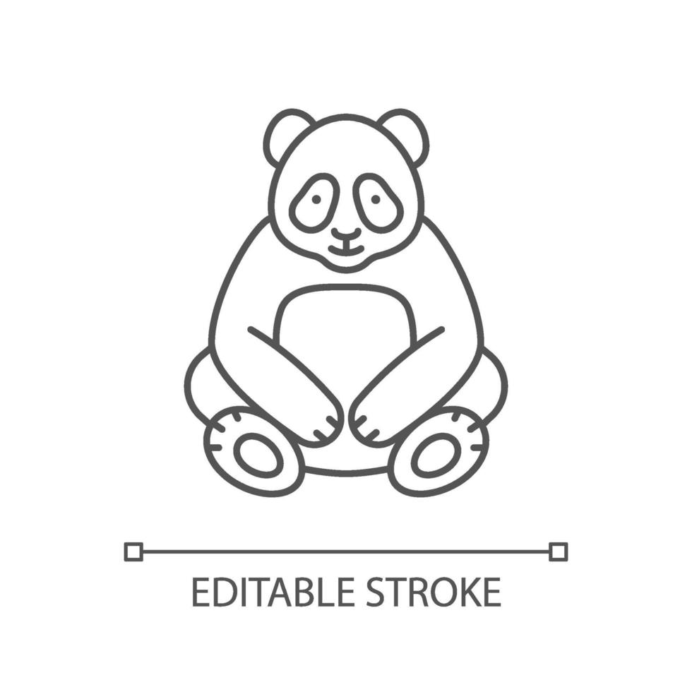 Big panda linear icon vector