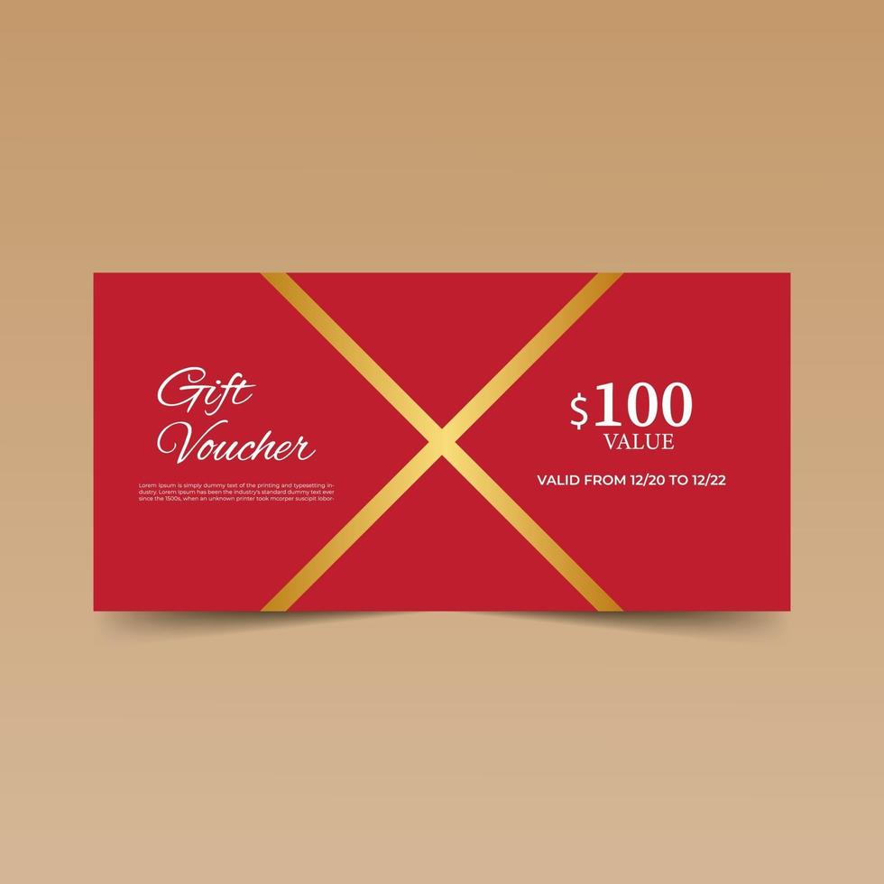 Red  Elegant  Gift Voucher Design Template vector