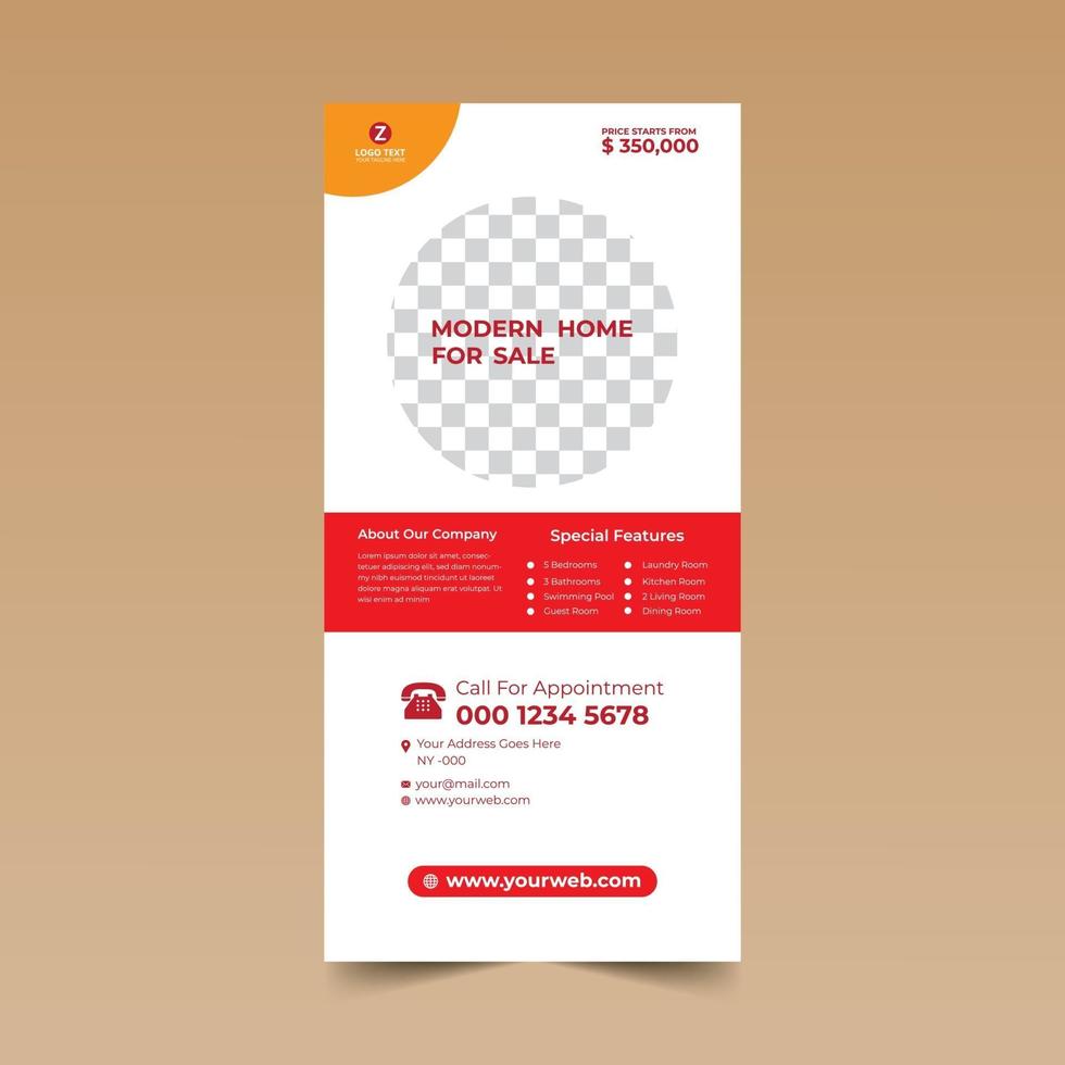 Red Nice Rack Card Design Template vector