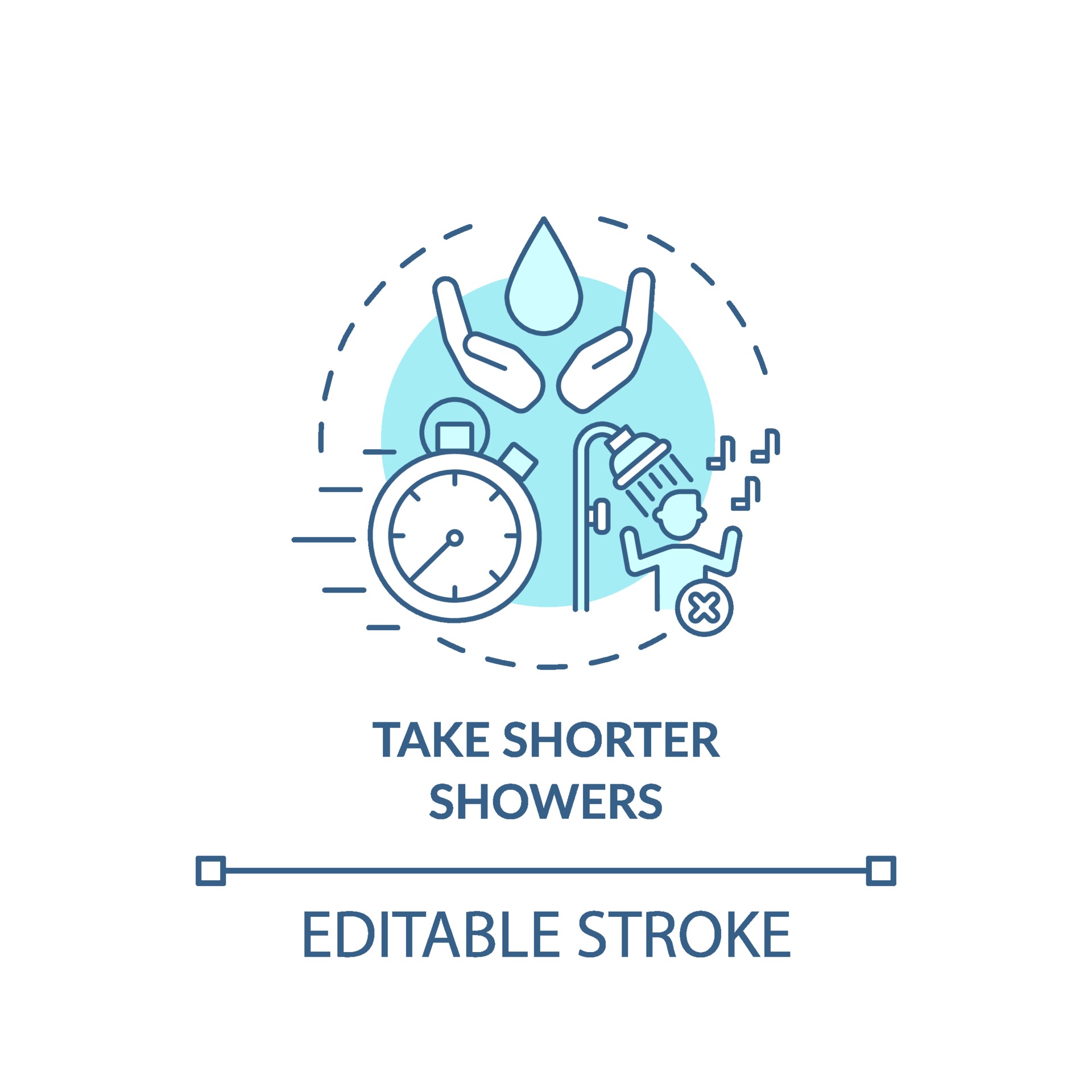 Take shorter showers ideas concept icon 2310385 Vector Art at Vecteezy