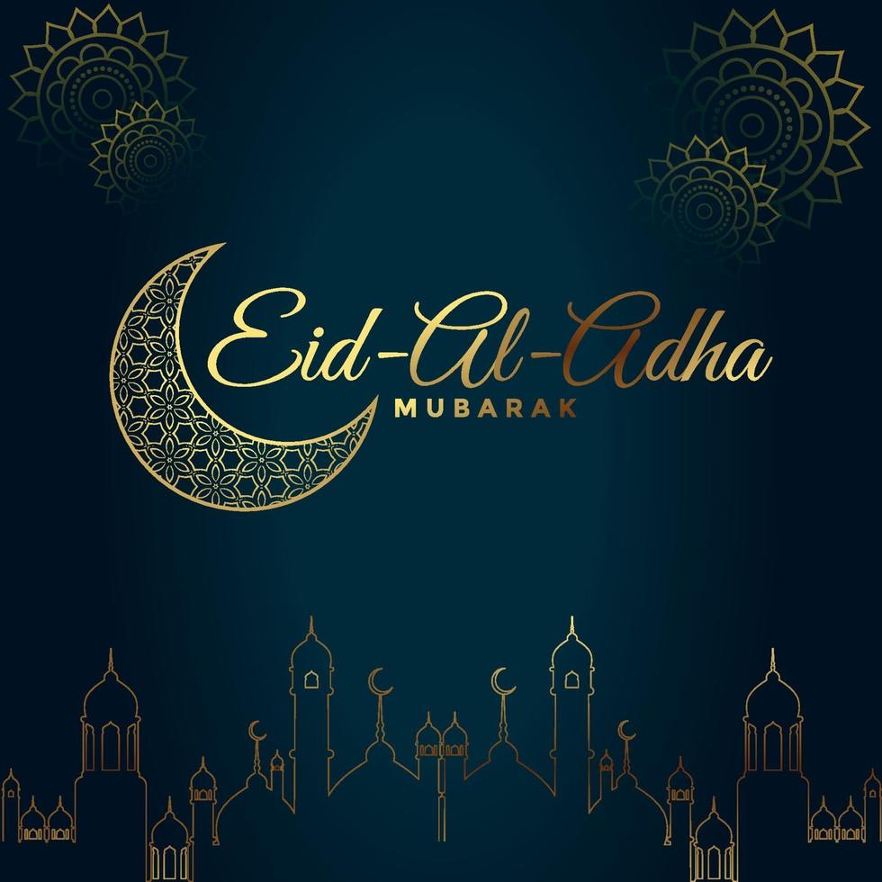 Eid ul adha Mubarak greeting card design 2310418 Vector Art at Vecteezy