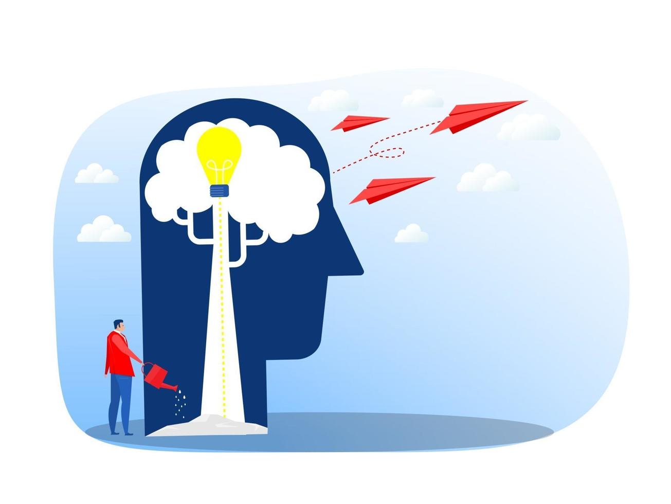 human think growth idea Flat design for business financial marketing banking advertising commercial vector concept