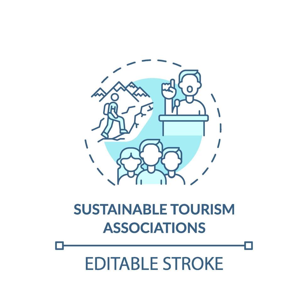 icono de concepto de asociaciones de turismo sostenible vector