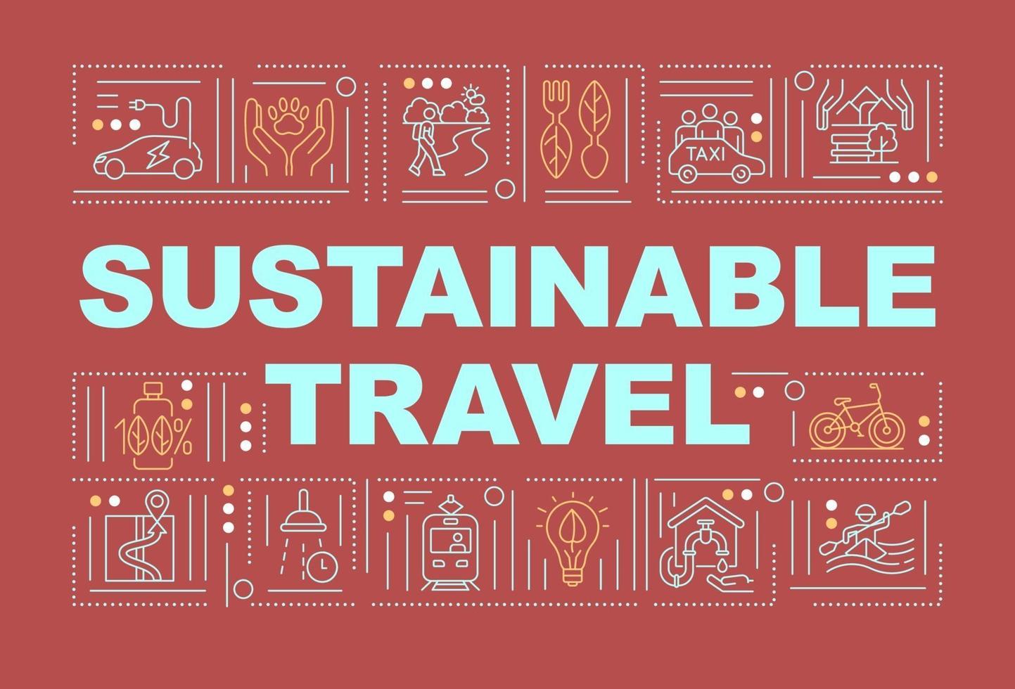 Sustainable travel word concepts banner vector