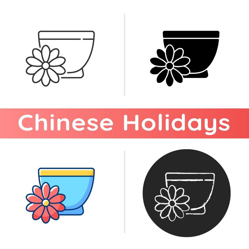 Chrysanthemum tea icon vector